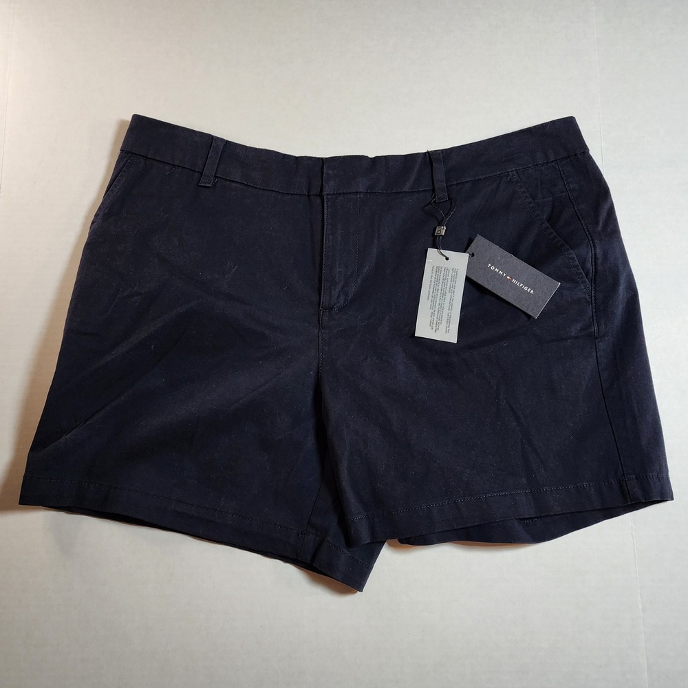 Tommy Hilfiger Hollywood Shorts Womens 14 Navy Blue Chino 5 Inseam J7RW0238 NWT
